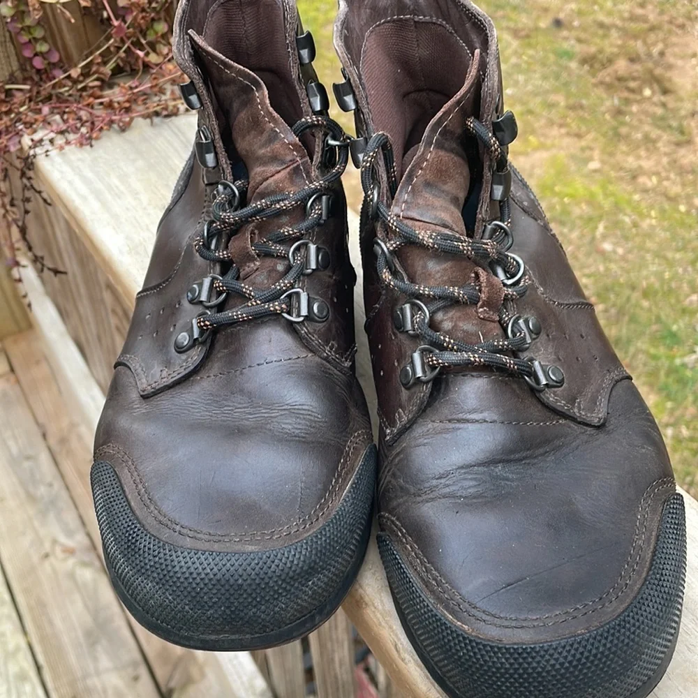 Sorel Men's Ankeny Mid Hiker Leather Boots in Tobacco/Black Size 9